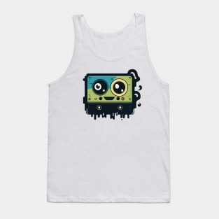 Tape Cassette Cute Kawaii Happy Monster Tank Top